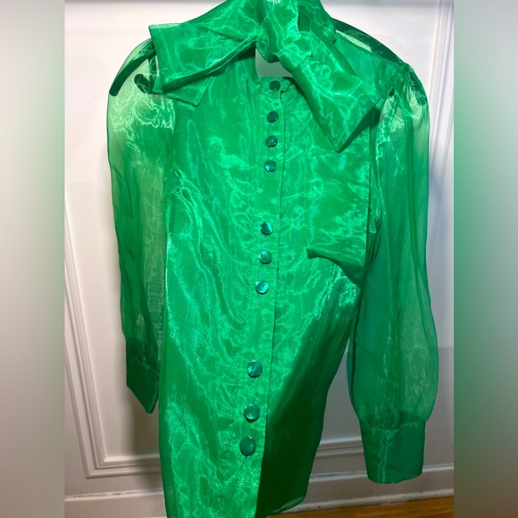 GREEN MESH BLOUSE // ZARA // size medium 💚 - Picture 3 of 6